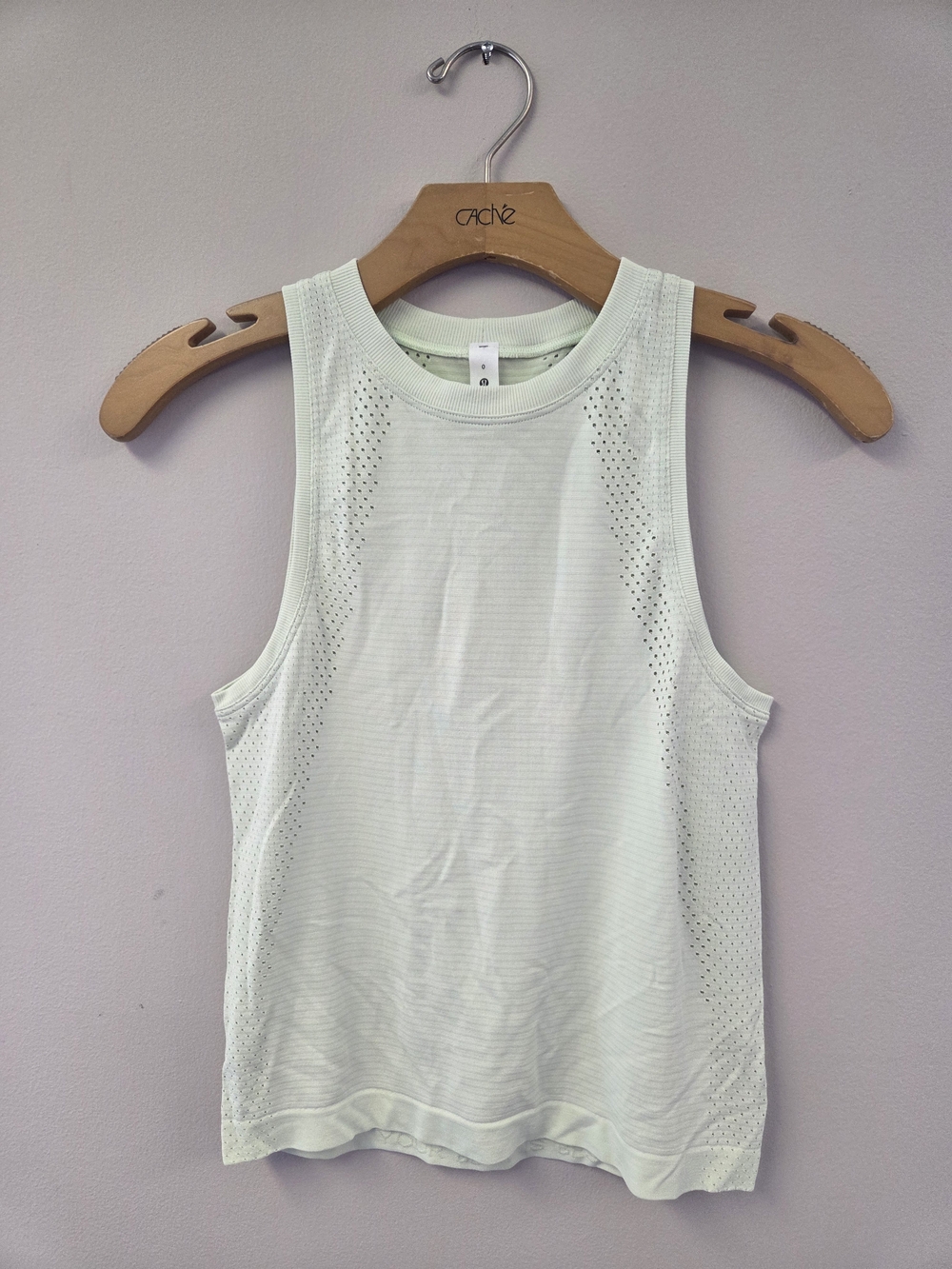 Lululemon Yoga Mint Green Perforated Performance Tank Top